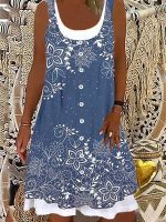 Trendy Sleeveless Round Neck Mini Dress - Image 2