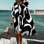 Baggy Long Sleeve Collared Mini Dress - Image 2