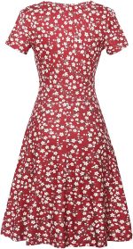 Red Short Sleeve Print Mini Dress - Image 2