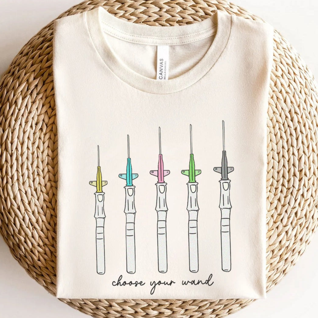 chooseyourwandivnatural Choose Your Wand IV Gauges T-Shirt - Image 1