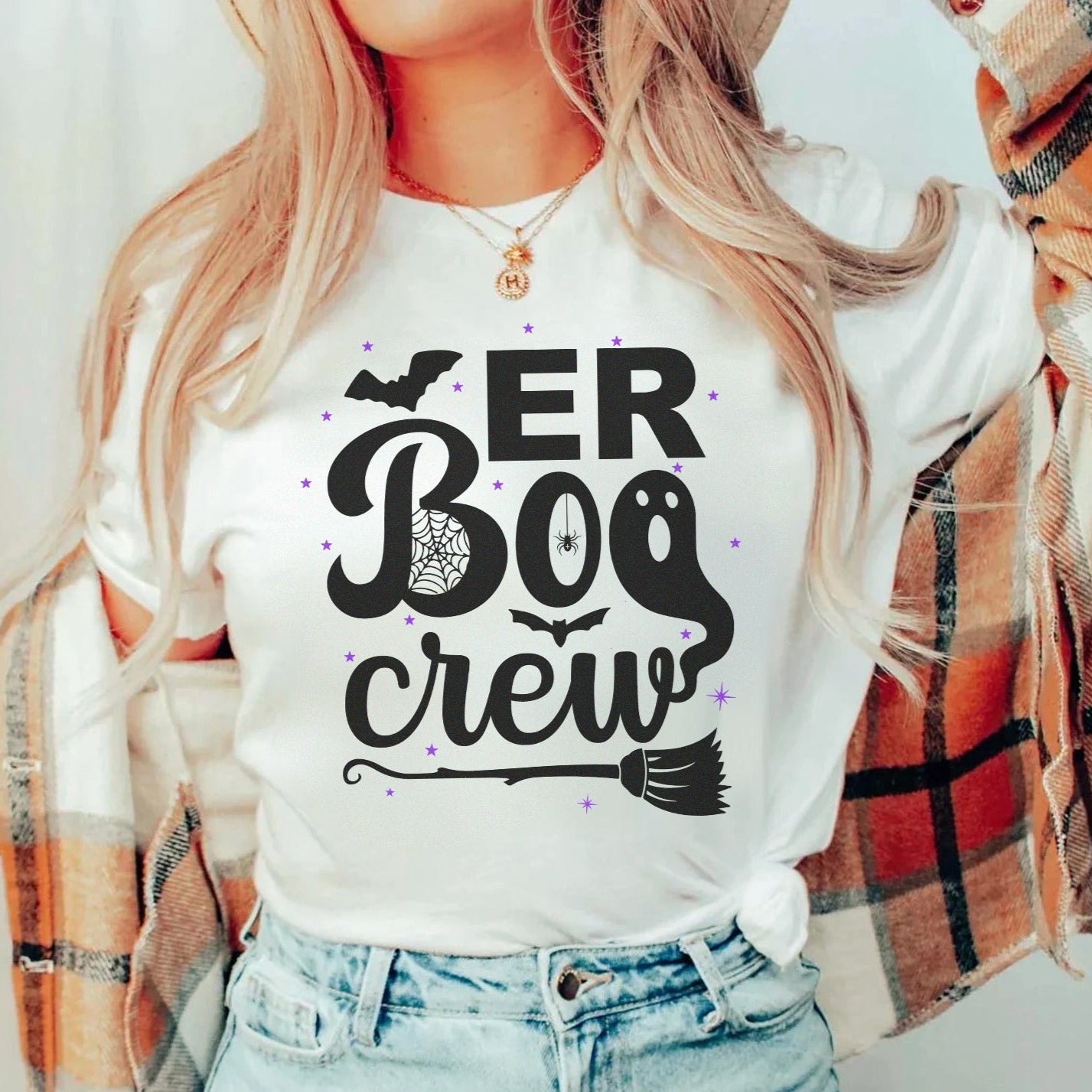 erboocrewwhite ER Boo Crew T-Shirt - Image 1
