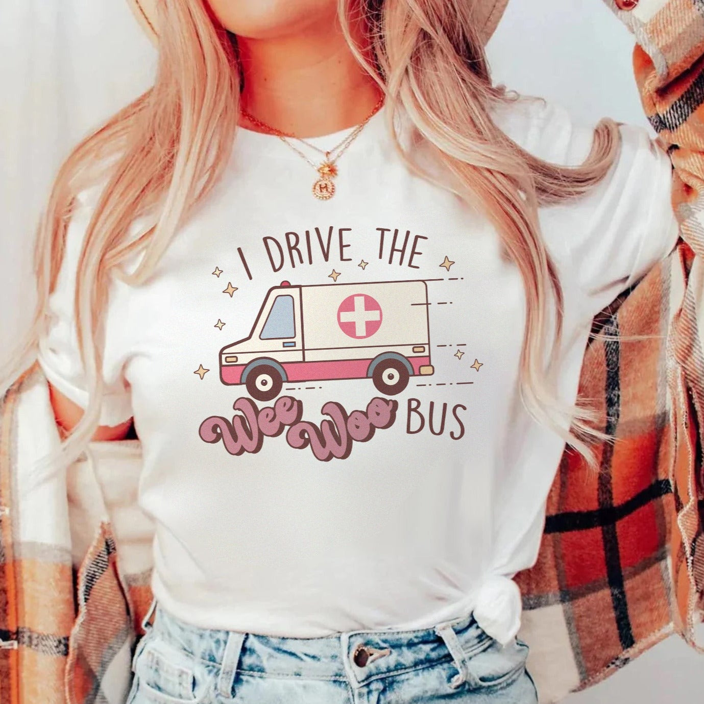 weewoobuswhite Wee Woo Bus T-Shirt - Image 1